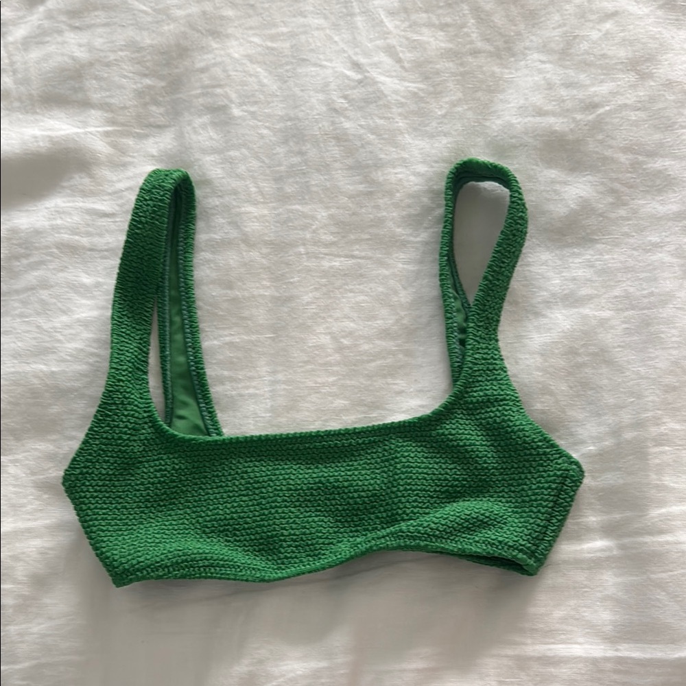 Green Textured Women's Bralette